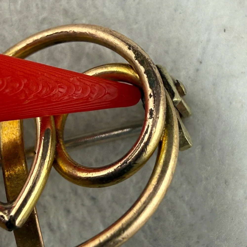 Vintage Gold Filled Brooch Knot Pocket Watch Pin